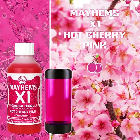 Mayhems - X1 Concentrate PC Coolant - Computer Water Cooling Fluid - Liquid Cooling, Eco Friendly Series, 250 ml, Hot Cherry Pink in Saudi Arabia