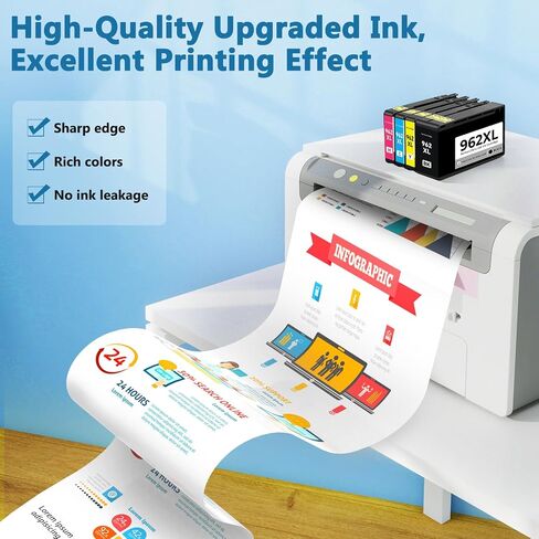 962XL Ink Cartridges Combo Pack Compatible for HP 962XL 9015e 9010 9020 Ink in Saudi Arabia
