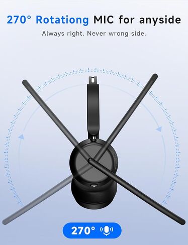 AOC Wireless Headset with Mic for Work, Bluetooth 5.4 Headphones-Dark Black in Kuwait