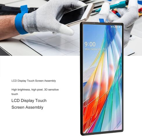 6.8in LCD Touch Screen Assembly for LG Wing 5G, F100N F100VM Display Digitizer, High Resolution Clear Image, Sensitive 3D Touch, Replacement for Damaged Screens in Kuwait