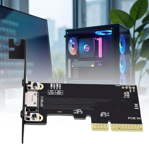 Zunate PCIe to OCuLink SFF8612 Adapter Card, PCIe 4.0 x4, Low Profile in Kuwait