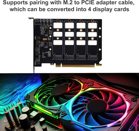 PCIe X16 to 4 M.2 NVMe Card, Gen4 Quad SSD Adapter in Kuwait