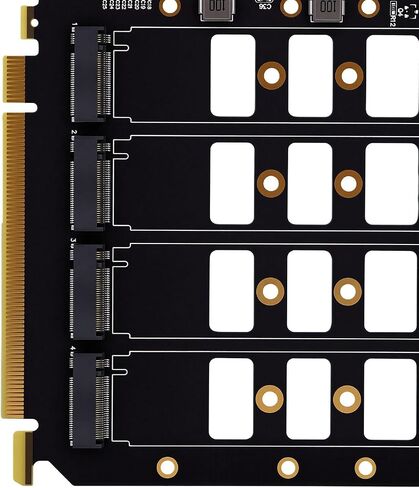 PCIe X16 to 4 M.2 NVMe Card, Gen4 Quad SSD Adapter in Kuwait