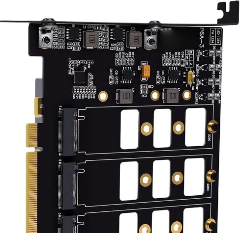PCIe X16 to 4 M.2 NVMe Card, Gen4 Quad SSD Adapter in Kuwait