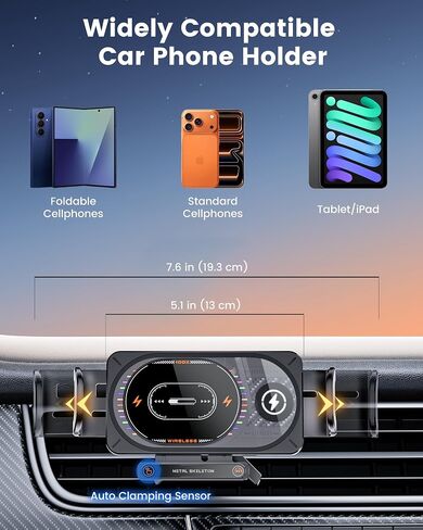 15W Fast Charging Wireless Car Charger Mount for Z Fold 7 6 5 4 3 2 in Saudi Arabia