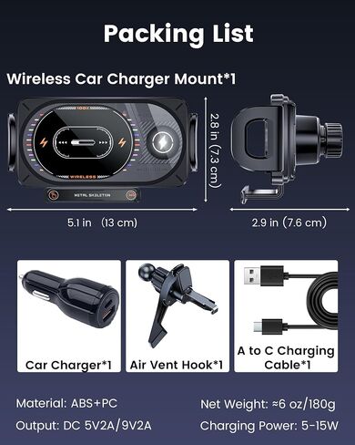 15W Fast Charging Wireless Car Charger Mount for Z Fold 7 6 5 4 3 2 in Saudi Arabia