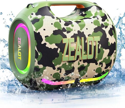 ZEALOT 300W Peak Loud Boombox Portable Bluetooth Speaker，IPX6 Waterproof Party Bluetooth Speaker with Deep Bass, BT5.3, Stereo TWS Pairing, 40H Playtime,EQ for Indoor and Outdoors in Kuwait