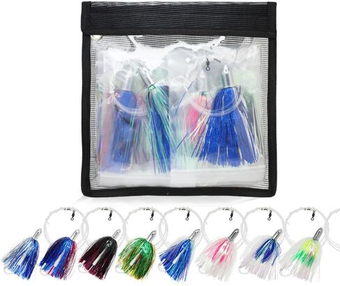 VIKETECH 8Pcs 5.5" Smoker Bullet Flash Lures for Tuna Marlin Mahi 7/0 Hook in Kuwait