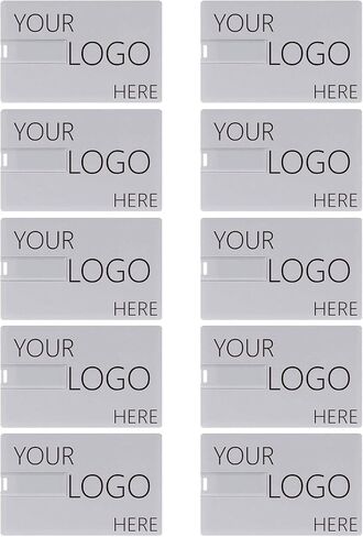 Custom Credit Card USB Flash Drives 10 Pack, Personalized Logo Text Bulk - as Corporate Gifts and Promotional Giveaways (8GB, 10PACK) in Saudi Arabia