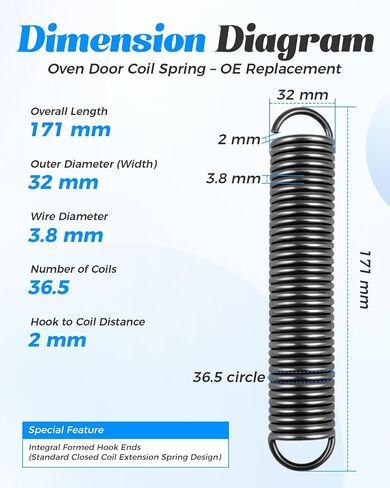 P1089 26-1233 Oven Door Coil Spring Fit for Southbend Ranges in Saudi Arabia