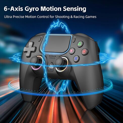 Wireless PS5 Controller Hall Effect Anti-Drift Joystick Gaming Gamepad with Programmable Back Paddles Macro Turbo Dual Vibration 6-Axis Gyro Bluetooth 5.0 RGB 3.5mm Audio Jack for PS5 Slim Pro PC, Black in Kuwait