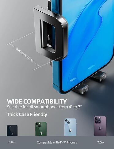 Car Phone Mount Pro Ver [Adjustable Height & No Shaking] Cup Phone Holder for Car Compatible with iPhone 17 Pro Max and More Smartphone - Black in Kuwait