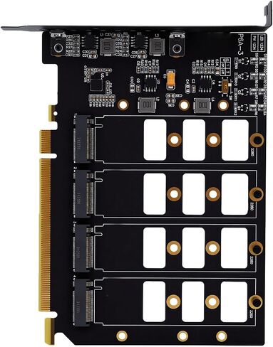 Zunate PCIe to 4 M.2 NVMe Adapter Card, X16 Gen4 Expansion Card for SSD in Kuwait