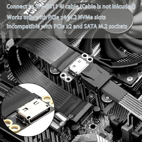 M.2 MVME to Oculink Adapter, PCIe 4.0 x4 to SFF-8611 OCuLink Cable 15cm in Kuwait