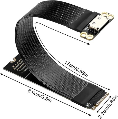 M.2 MVME to Oculink Adapter, PCIe 4.0 x4 to SFF-8611 OCuLink Cable 15cm in Kuwait
