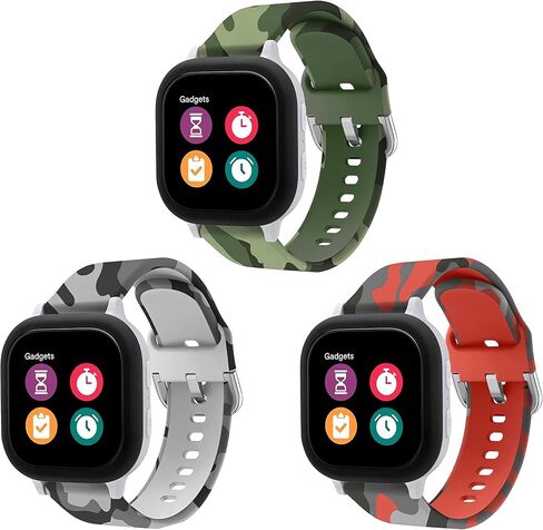 Compatible for Verizon Gizmo Watch 3 2 1/for T-Mobile SyncUP Kids Watch/for Gabb Watch 3 2 1,20MM Kids Size Silicone Watch Band Cute Camo Straps for Gizmo Watch Band Replacement for Kids Boys Girls in Saudi Arabia