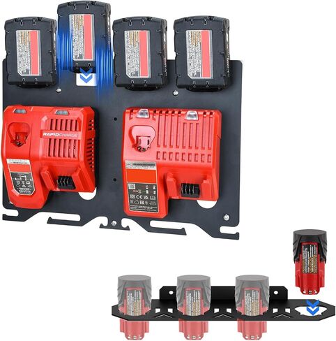 Dual Wall Mount Holder for Milwaukee Batteries, Chargers & Drills in Saudi Arabia