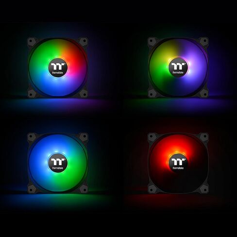 Thermaltake Pure Plus 12 RGB TT Premium Edition 120mm Software Enabled Circular 9 Controllable LEDs RGB PWM Case Radiator Fan 3Pack, TT RGB PLUS Software, AI Interactive Voice Control CL-F063-PL12SW-A in Kuwait