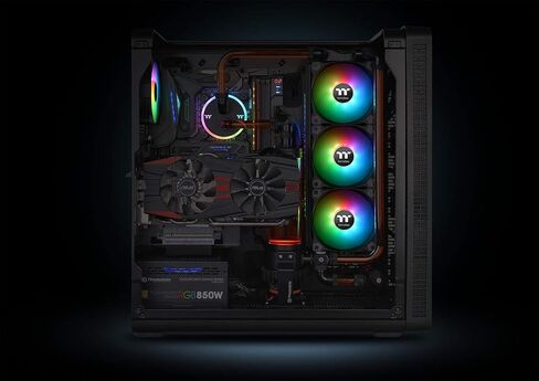Thermaltake Pure Plus 12 RGB TT Premium Edition 120mm Software Enabled Circular 9 Controllable LEDs RGB PWM Case Radiator Fan 3Pack, TT RGB PLUS Software, AI Interactive Voice Control CL-F063-PL12SW-A in Kuwait