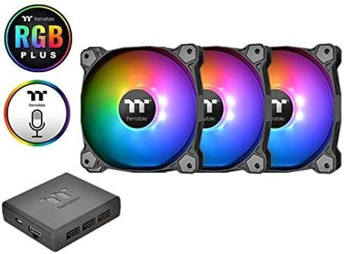 Thermaltake Pure Plus 12 RGB TT Premium Edition 120mm Software Enabled Circular 9 Controllable LEDs RGB PWM Case Radiator Fan 3Pack, TT RGB PLUS Software, AI Interactive Voice Control CL-F063-PL12SW-A in Kuwait