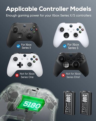 White RGB Cooling Fan Charging Stand for Xbox Series X Accessories with 2 X 5180mWh Battery Pack in Kuwait