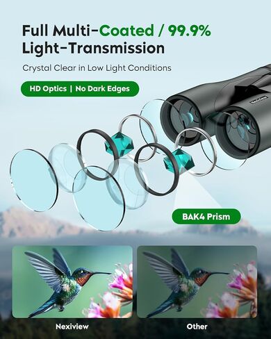 15x52 HD Binoculars for Adults High Powered - Large & Bright View, Lightweight, IPX7 Waterproof-Binoculars for Hunting Bird Watching Travel,Hiking, Travel, Cruise, Sports with Phone Adapter in Kuwait