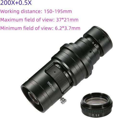 200X 500X 1000X 0.7X-5X Adjustable Magnification C Mount Zoom Lens For HDMI VGA USB Industrial Video Microscope Camera (Color : 200X and 0.5X) in Kuwait