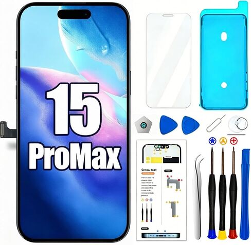 LMQ for iPhone 15 Pro Max Screen Replacement 6.7''LCD with Repair Tool Kits in Kuwait