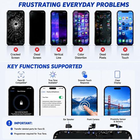 LMQ for iPhone 15 Pro Max Screen Replacement 6.7''LCD with Repair Tool Kits in Kuwait