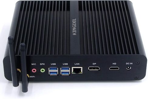 KINGDEL NC860 Fanless Mini PC, Powerful Mini Computer, Core i7 8th Gen. CPU, 16GB DDR4 RAM+512GB NVMe SSD, 4K:4096x2304, HD+DP, Gigabit Ethernet, WiFi+BT, Silent Working in Kuwait