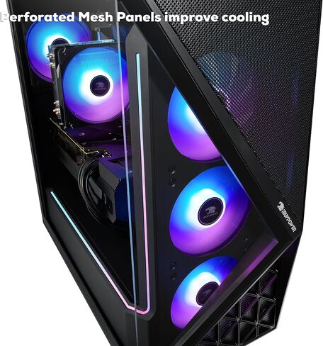 iBUYPOWER Slate Gaming PC Desktop Computer Intel Core i7 14700F CPU, NVIDIA GeForce RTX 5060 8GB GPU, 32GB DDR5 RGB 5200MHz RAM, 1TB NVMe SSD, Windows 11 Home, Gamer Keyboard and Mouse - SBI7N5601 in Saudi Arabia