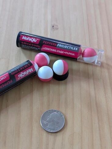 .68 Cal (1% OC+4% PAVA) Pepper Balls,racture Groove Design,Laser Seamless Welding,nanometer Powder Ultrafine, Diffusion Radius Increased by 80%,Compatible All .68 Caliber transmitters. in Saudi Arabia