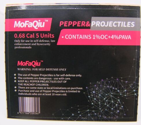 .68 Cal (1% OC+4% PAVA) Pepper Balls,racture Groove Design,Laser Seamless Welding,nanometer Powder Ultrafine, Diffusion Radius Increased by 80%,Compatible All .68 Caliber transmitters. in Saudi Arabia