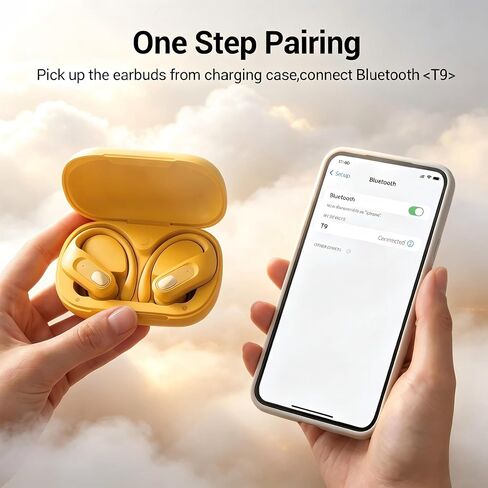 Wireless Earbuds Bluetooth Headphones, 96H Playback, Earhook Sports Earphones, LED Battery Display, Waterproof Headset with Microphone in Kuwait