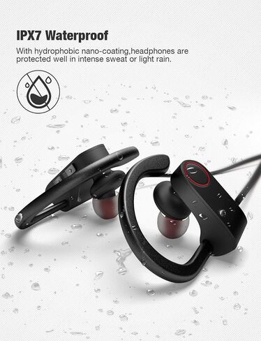 Bluetooth Headphones,Wireless Earbuds IPX7 Waterproof Sports Earphones 15H Playtime with Mic HD Stereo Sound Sweatproof in-Ear Earbuds Sound Isolation Headsets Gym Running Workout in Saudi Arabia