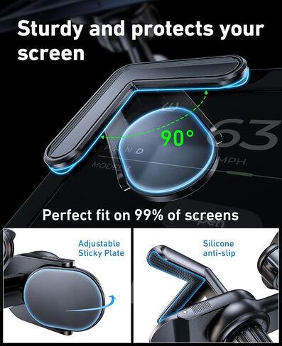 Tesla Phone Mount, [Strong Magnets & Super Stable ] Tesla Phone Holder Model 3/Y Accessories for Tesla Screen, for Magsafe Car Mount Can Be Adjusted 360° fits iPhone 15 14 13 12 Pro Max (TeslaMOUNT 2) in Kuwait