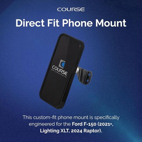 Course Motorsports DirectFit Phone Mount | MagSafe Compatible | Custom Dash Mount | Truck Phone Holder | Compatible with Ford F-150 (2021+ Lightning XLT, 2024 Raptor) - Non Charging Left in Kuwait
