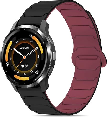 Magnetic Sport Band for Garmin Venu 3S/Venu 4 41mm/Venu 2S/Vivoactive 4S/Vivomove 3S, 18mm Silicone Loop Strap Wristband for Forerunner 255S/265S Man Woman in Kuwait