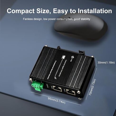E-link صناعي مقوى Gigabit PoE+ Splitter PoE IEEE802.3 عند مدخل 30 وات، مخرج 20 وات/12 فولت تيار مستمر DIN- حامل جداري للسكك الحديدية -40 درجة مئوية إلى 80 درجة مئوية IP40 in Kuwait