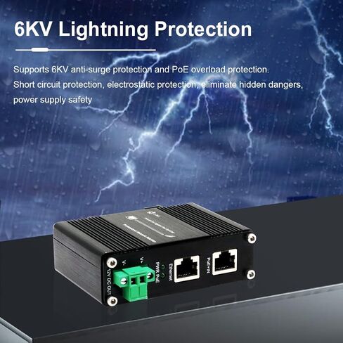 E-link صناعي مقوى Gigabit PoE+ Splitter PoE IEEE802.3 عند مدخل 30 وات، مخرج 20 وات/12 فولت تيار مستمر DIN- حامل جداري للسكك الحديدية -40 درجة مئوية إلى 80 درجة مئوية IP40 in Kuwait