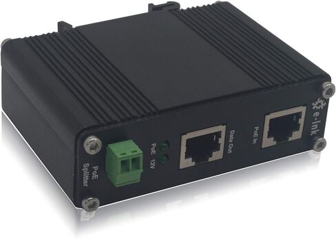 E-link صناعي مقوى Gigabit PoE+ Splitter PoE IEEE802.3 عند مدخل 30 وات، مخرج 20 وات/12 فولت تيار مستمر DIN- حامل جداري للسكك الحديدية -40 درجة مئوية إلى 80 درجة مئوية IP40 in Kuwait