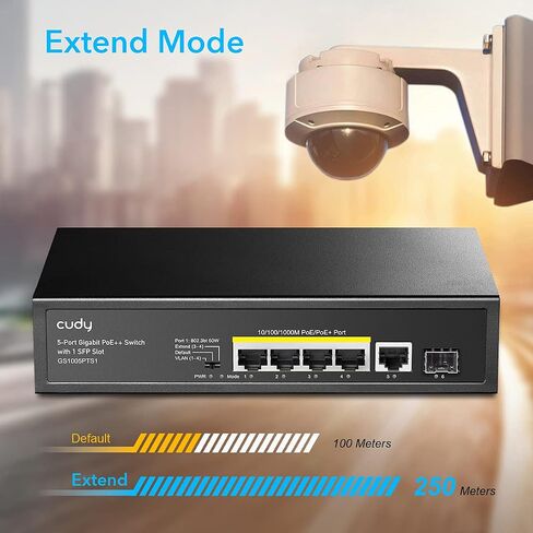 Cudy 6 Port Gigabit PoE+ Unmanaged Switch, 1 SFP, 60W Port 1, GS1005PTS1 in Kuwait