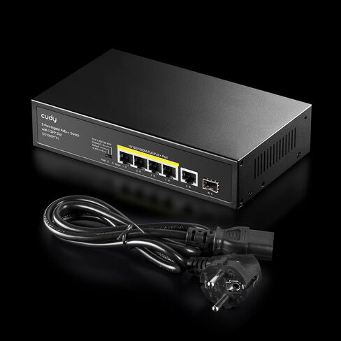 Cudy 6 Port Gigabit PoE+ Unmanaged Switch, 1 SFP, 60W Port 1, GS1005PTS1 in Kuwait