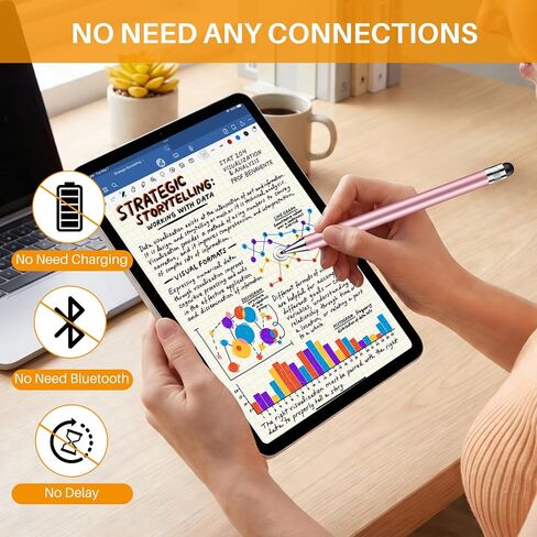 DIGIROOT 2-in-1 iPad Stylus,9mm Comfort Grip Stylists Pen for Touch Screens in Kuwait