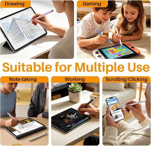 DIGIROOT 2-in-1 iPad Stylus,9mm Comfort Grip Stylists Pen for Touch Screens in Kuwait