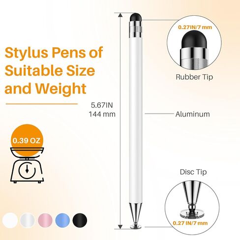 DIGIROOT 2-in-1 iPad Stylus,9mm Comfort Grip Stylists Pen for Touch Screens in Kuwait