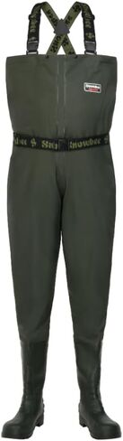 SNOWBEE Granite PVC Chest Wader with Cleated Sole – Heavy‑Duty Reinforced PVC Laminate Fishing Waders with Deep‑Tread Bootfoot for Secure Grip in Rivers & Streams - Size 5 in Saudi Arabia