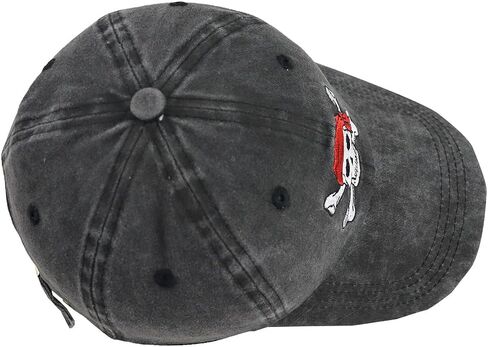 Skull Caps for Men Women, Funny Vintage Skeleton Bone Hat, Birthday Gifts for Woman, Man, Dad, Mom, Wife, Husband, Friends, Adjustable Washed Cotton Outdoors Captain Nautical Adventure Baseball Caps in Kuwait