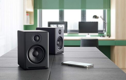 مكبرات صوت Audioengine A2 ذات إصدار محدود باللون الأسود غير اللامع مع DS1M باللون الأسود المعدني in Saudi Arabia