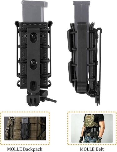 KRYDEX OUTDOOR 9mm MOLLE mag Pouch+MOLLE Rifle Magazine Pouches(BK) in Kuwait